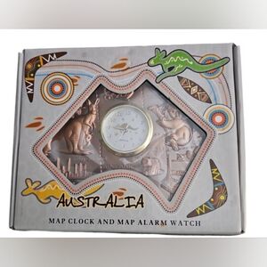 AUSTRALIA MAP CLOCK AND MAP ALARM WATCH